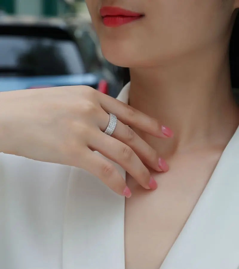 sterling silver jewelry - 925 Ring Rings SLM0103R-White-6 product view 05