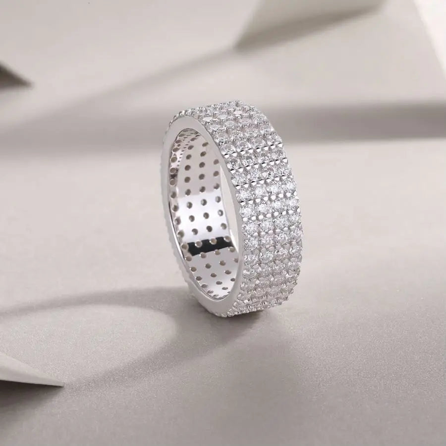 sterling silver jewelry - 925 Ring Rings SLM0103R-White-6 side view