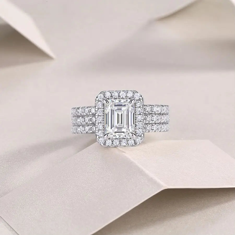 sterling silver jewelry - 925 Silver Ring SLM0105R-White-6 detail view