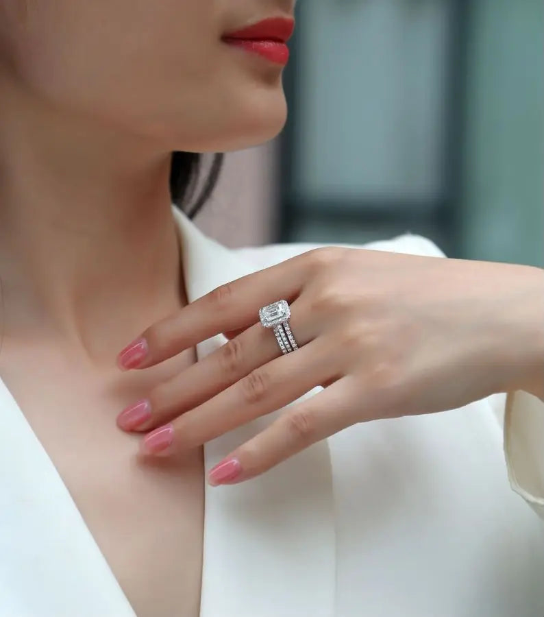 sterling silver jewelry - 925 Silver Ring SLM0105R-White-6 product view 06