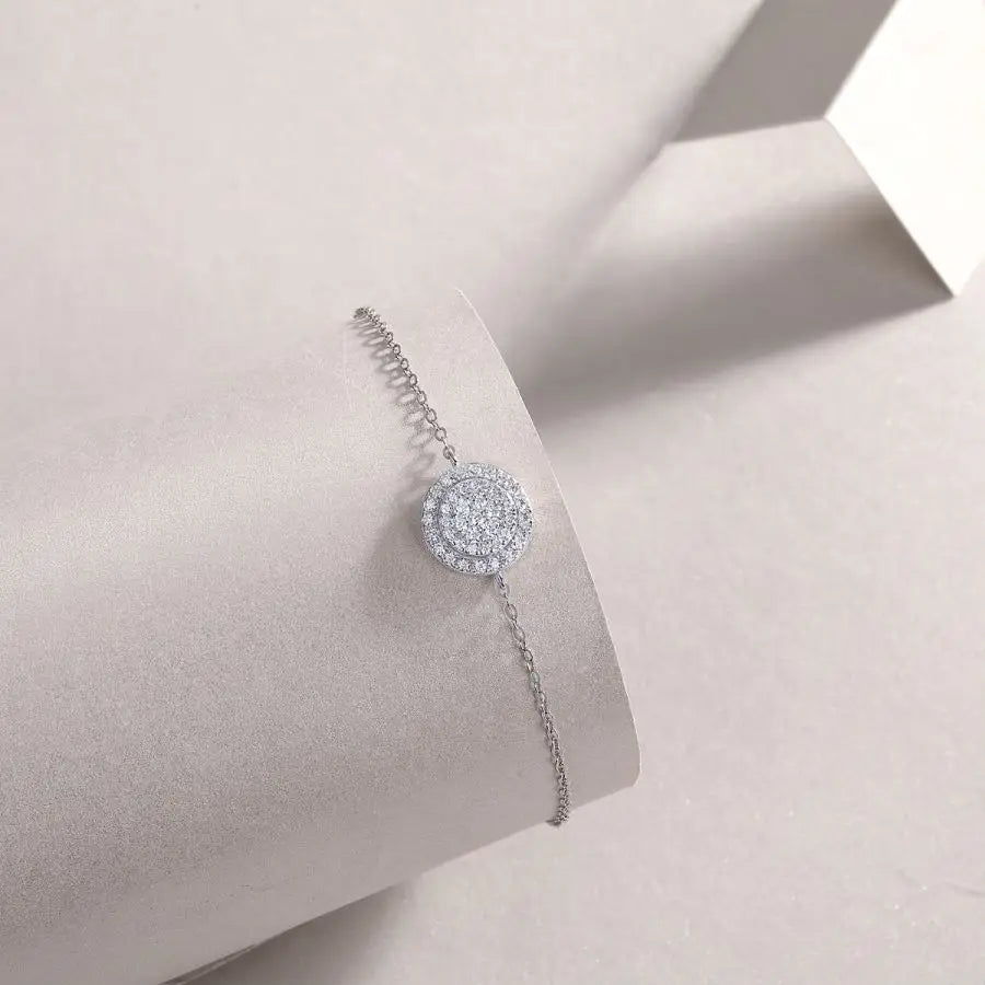 sterling silver jewelry - 1pc Silver Gold Bracelet Pendant SLM0019B-White-21cm detail view