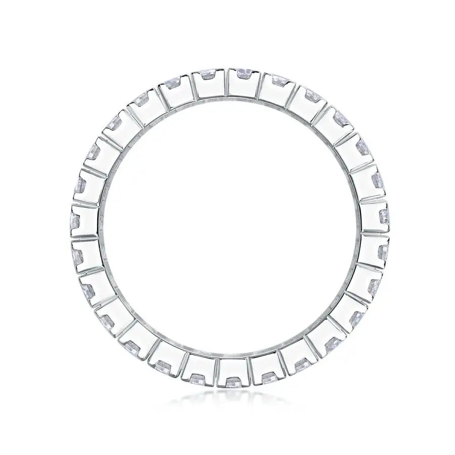 sterling silver jewelry - 1pc Silver Ring SLM0109R-White-6 open view