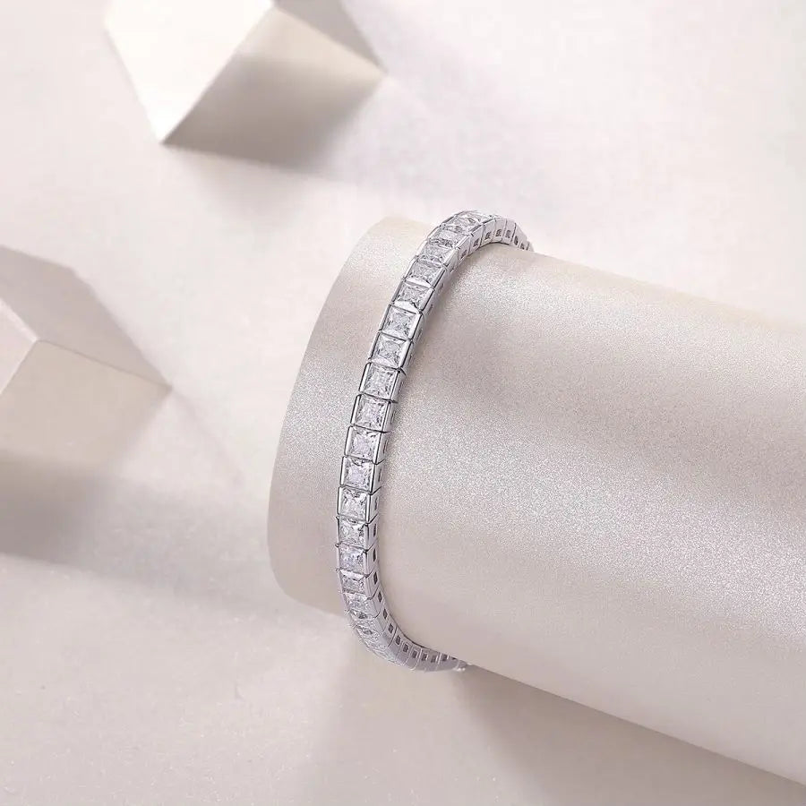 sterling silver jewelry - 925 Silver Bracelets Bracelet SLM0020B-White-16.5cm detail view
