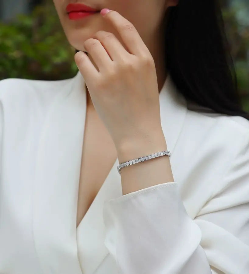 sterling silver jewelry - 925 Silver Bracelets Bracelet SLM0020B-White-16.5cm product view 05