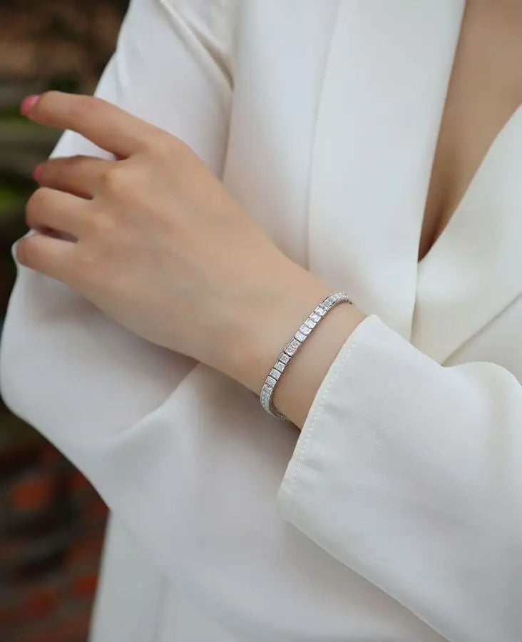 sterling silver jewelry - 925 Silver Bracelets Bracelet SLM0020B-White-16.5cm product view 06