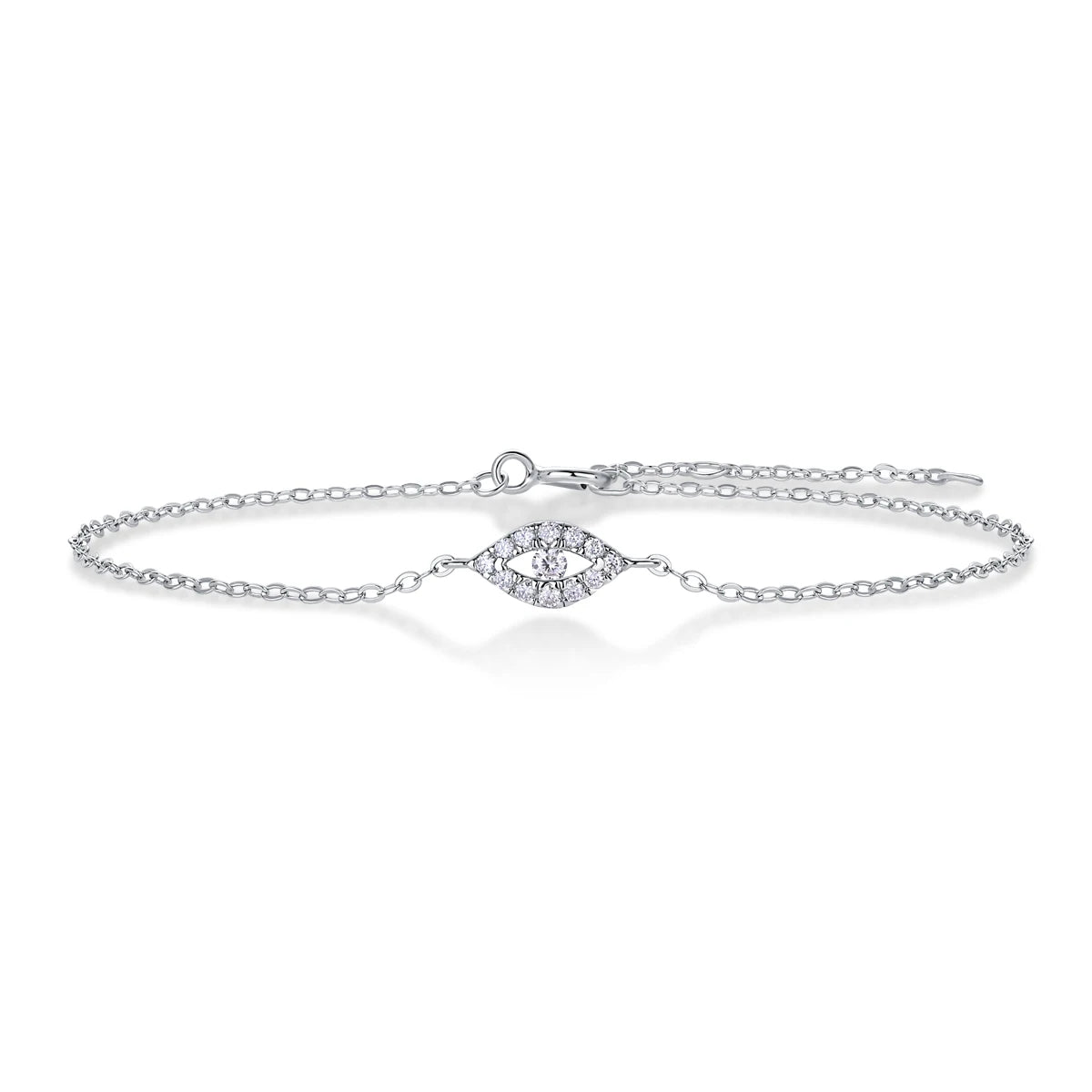 sterling silver jewelry - 925 Silver Bracelet SLM0061B-silver-16.5cm front view