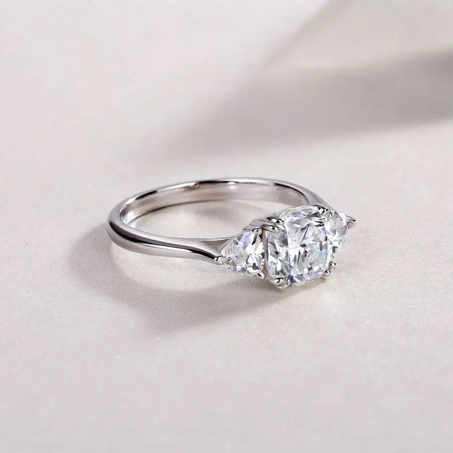sterling silver jewelry - Silver White Ring SLM0122R-White-6 detail view