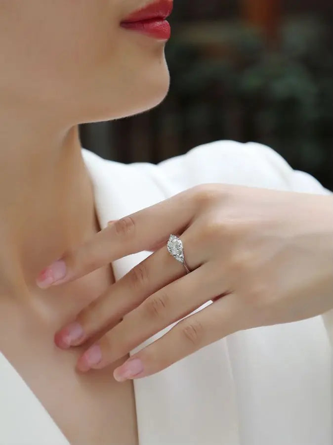 sterling silver jewelry - Silver White Ring SLM0122R-White-6 product view 06