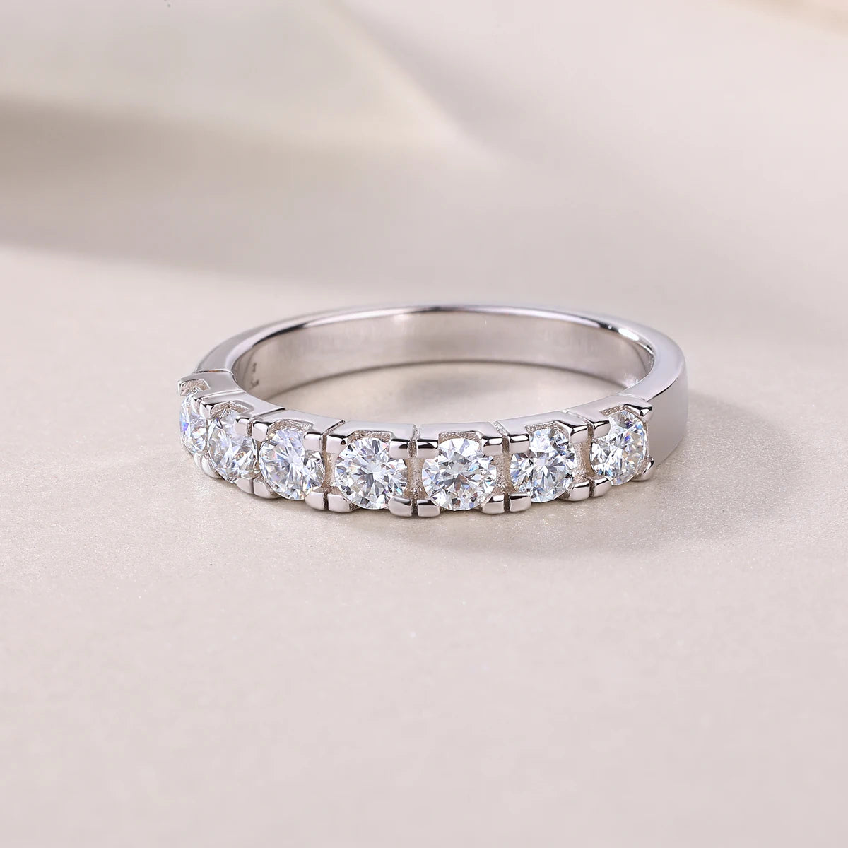 sterling silver jewelry - Silver Ring SLM0186R-White-6 detail view