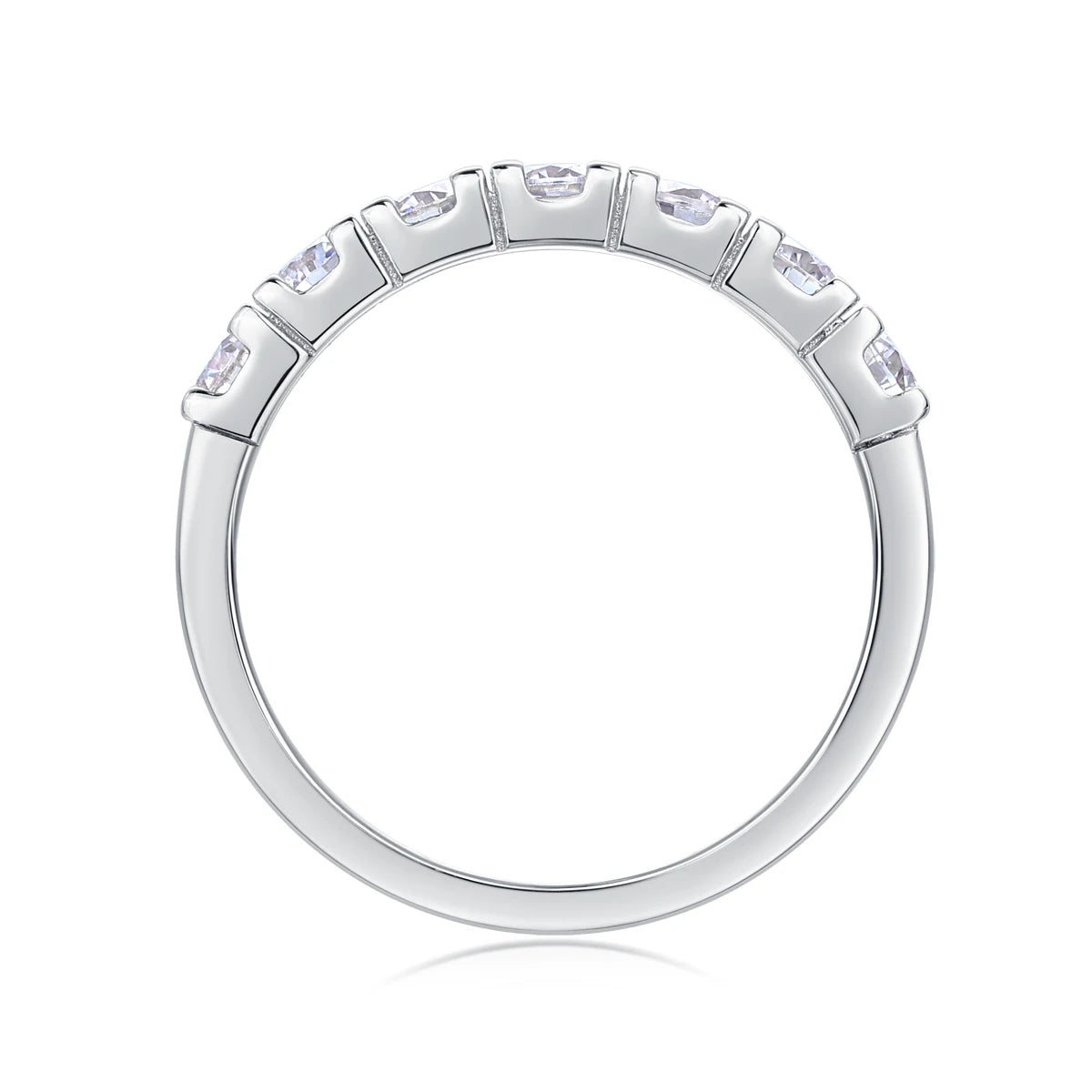 sterling silver jewelry - Silver Ring SLM0186R-White-6 side view