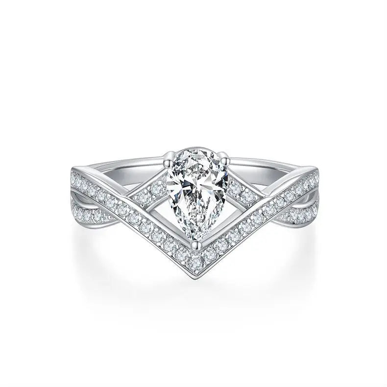 sterling silver jewelry - 5x8mm Silver Ring SLM0055R-silver-6 open view