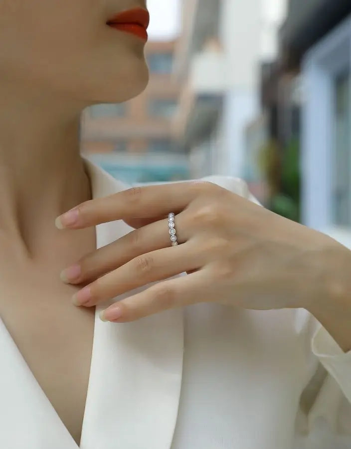 sterling silver jewelry - Silver Ring Rings SLM0119R-White-6 product view 05