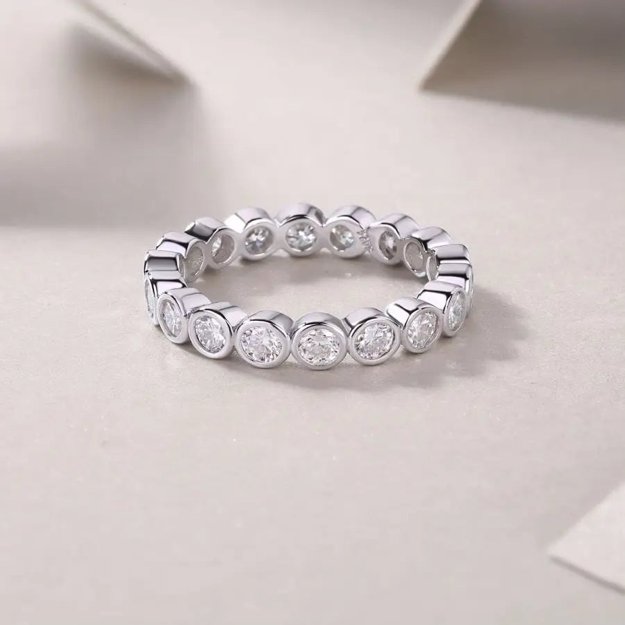 sterling silver jewelry - Silver Ring Rings SLM0119R-White-6 side view