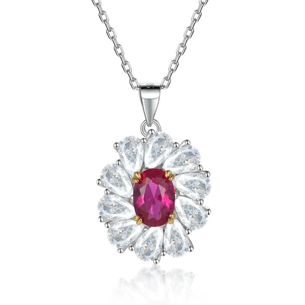 sterling silver jewelry - 925 Silver Pendant Necklaces SLZ0012N-Rhodiun front view