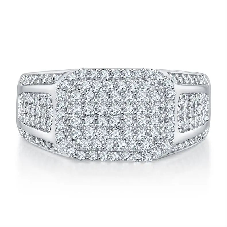 sterling silver jewelry - 925 Silver White Ring SLM0075R-silver-6 side view