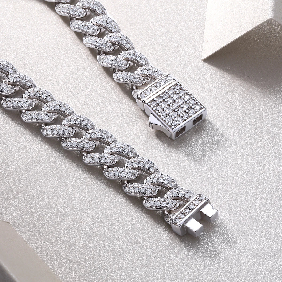 sterling silver jewelry - 925 White Gold Bracelet SLM0035B-White-17cm/6.7in product view 05