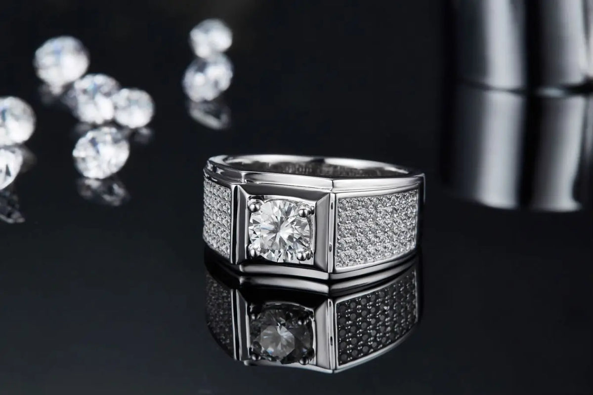 sterling silver jewelry - Silver White Ring SLM0077R-silver-6 detail view