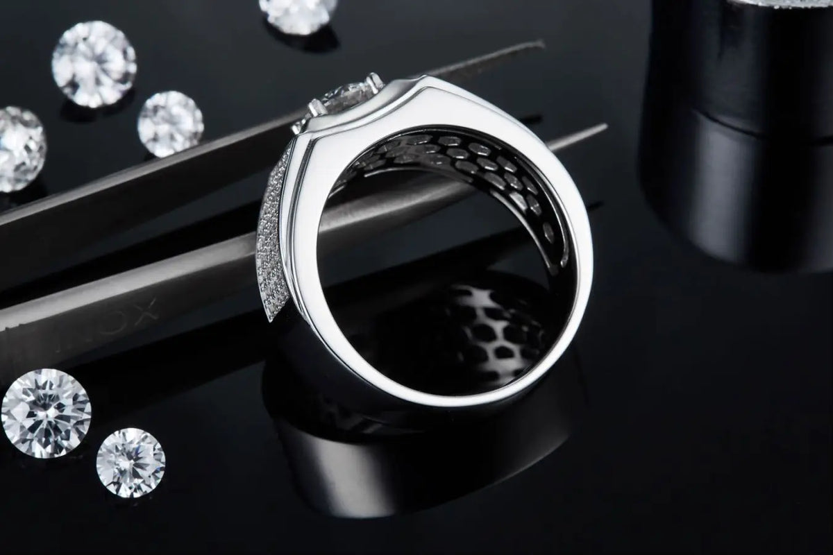 sterling silver jewelry - Silver White Ring SLM0077R-silver-6 product view 05