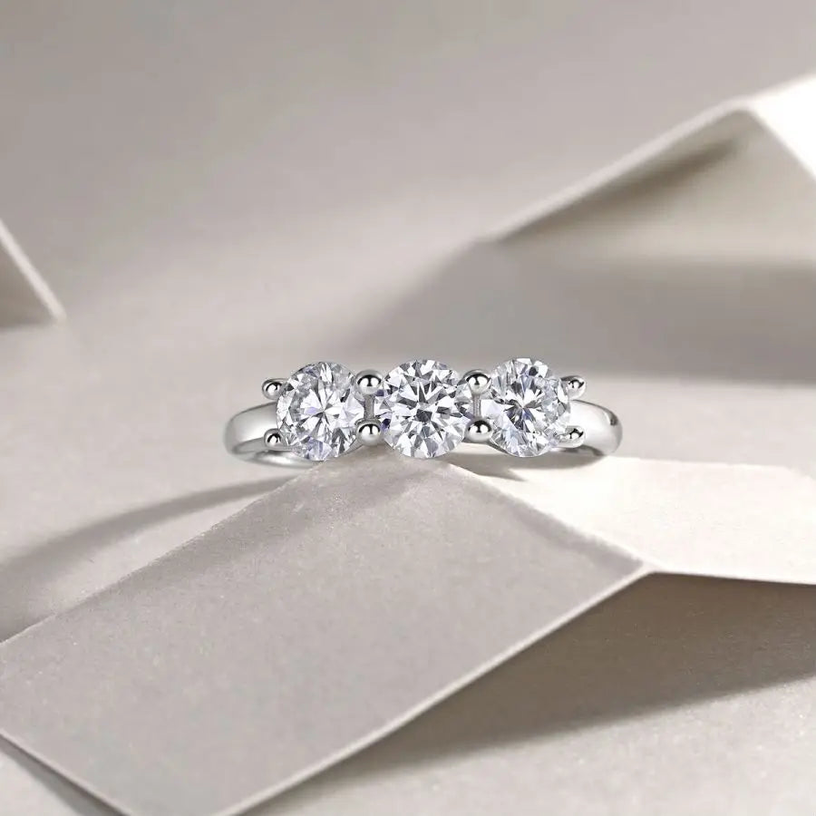 sterling silver jewelry - 925 Silver Gold Ring SLM0112R-White-6 detail view