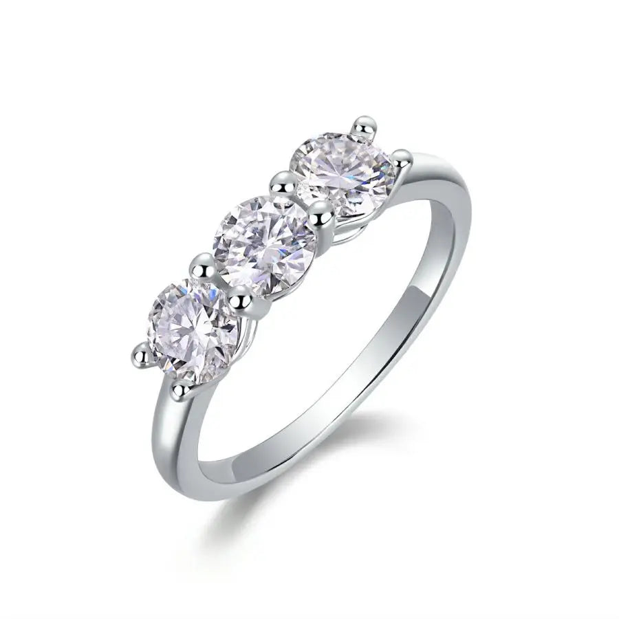 sterling silver jewelry - 925 Silver Gold Ring SLM0112R-White-6 front view