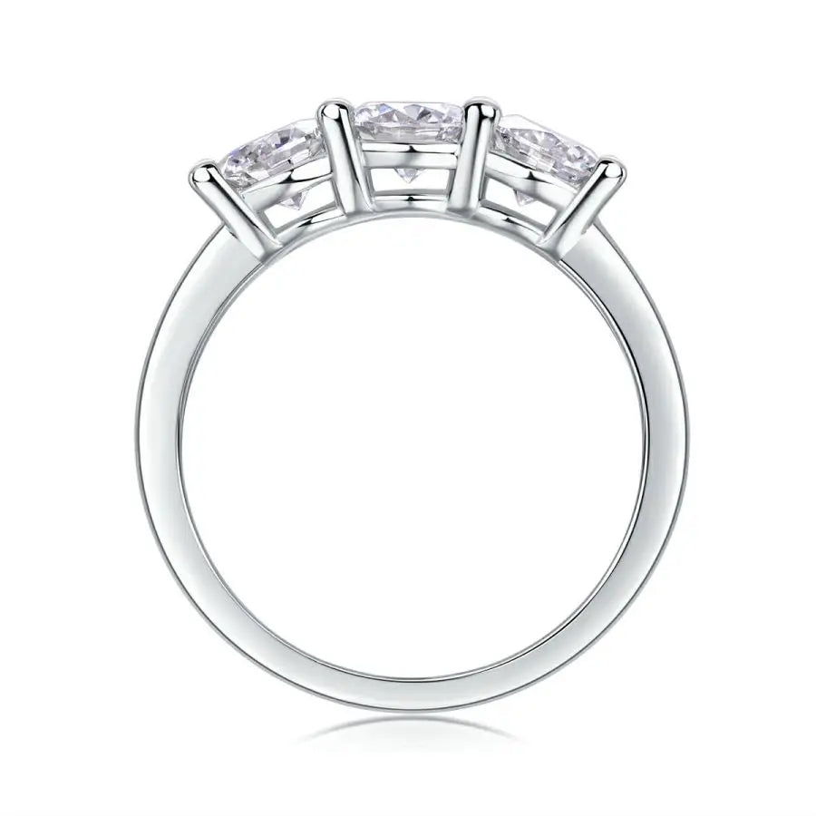 sterling silver jewelry - 925 Silver Gold Ring SLM0112R-White-6 open view