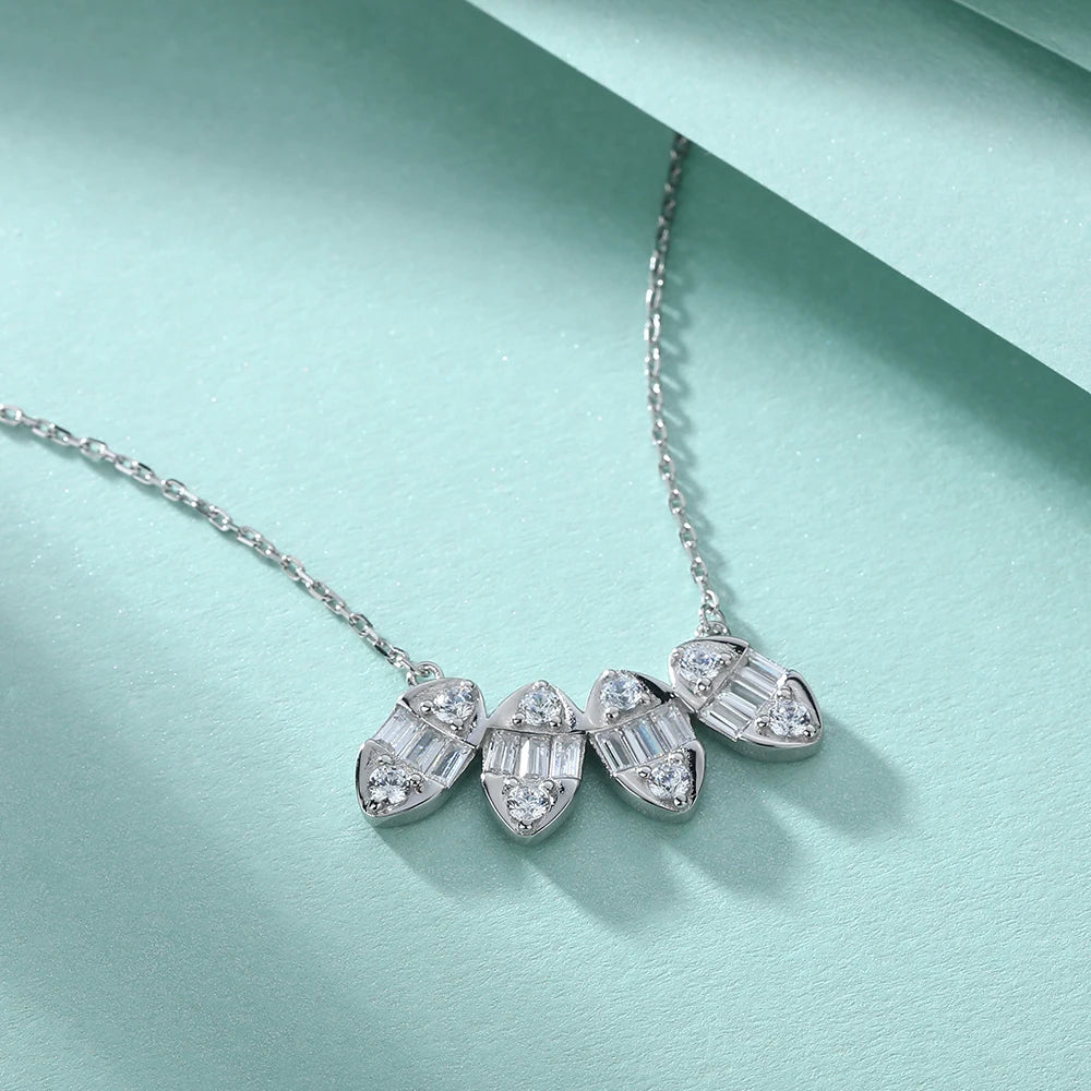 sterling silver jewelry - 925 Silver White Necklace Necklaces SLZ0015N-Rhodiun side view