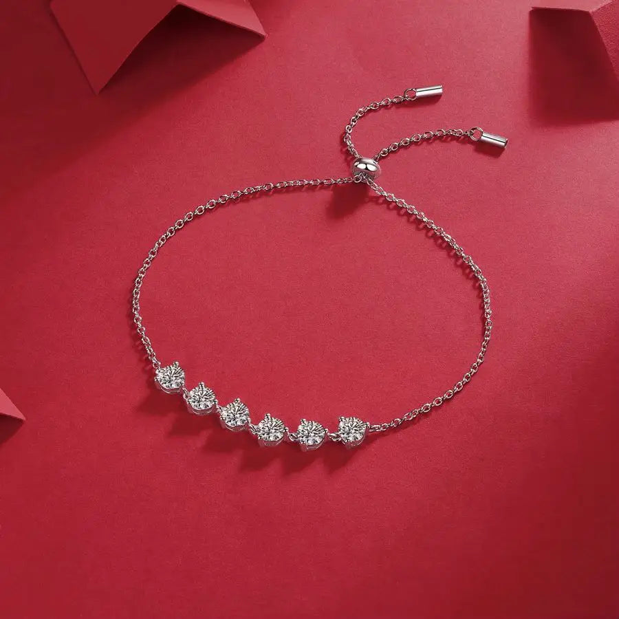 sterling silver jewelry - Silver Bracelet SLM0015B-White-21cm detail view