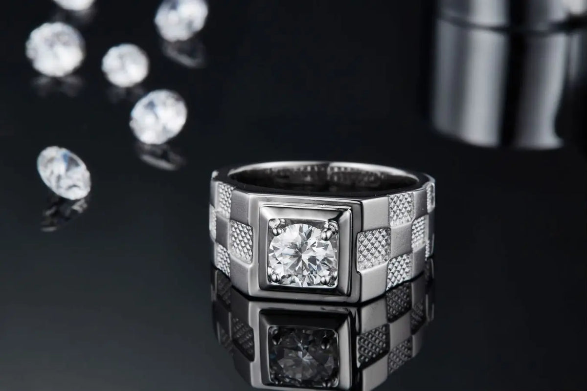 sterling silver jewelry - Silver Ring SLM0088R-White-6 detail view