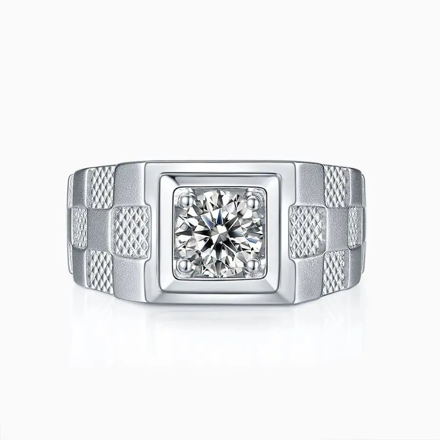 sterling silver jewelry - Silver Ring SLM0088R-White-6 open view