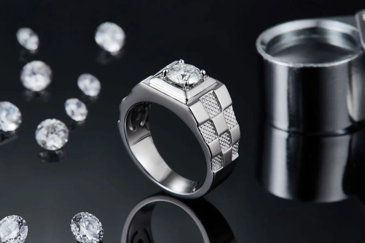sterling silver jewelry - Silver Ring SLM0088R-White-6 product view 05