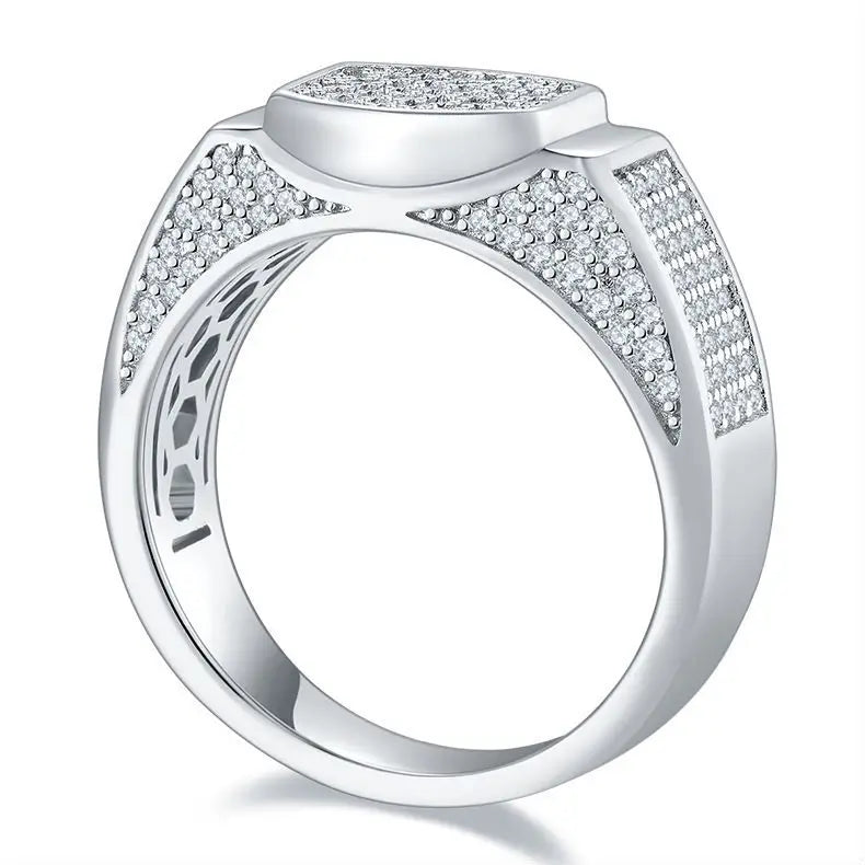 sterling silver jewelry - Silver Ring SLM0072R-silver-6 side view
