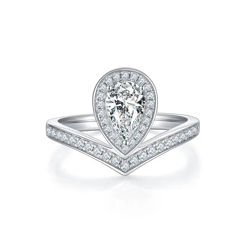 sterling silver jewelry - Silver Ring SLM0052R-White-6 open view
