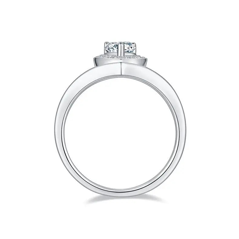 sterling silver jewelry - Silver Ring SLM0052R-White-6 side view