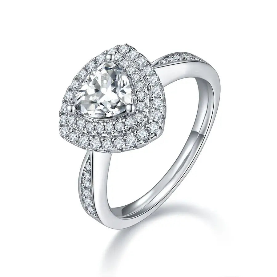 sterling silver jewelry - Silver Ring SLM0048R-White-6 front view