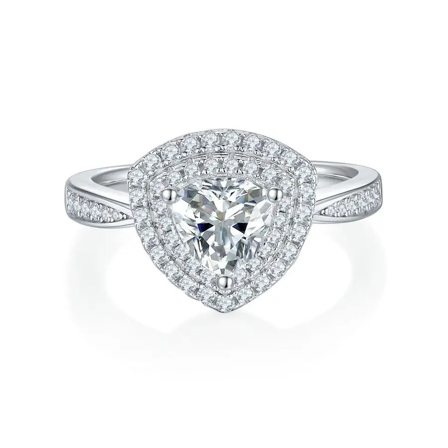 sterling silver jewelry - Silver Ring SLM0048R-White-6 open view