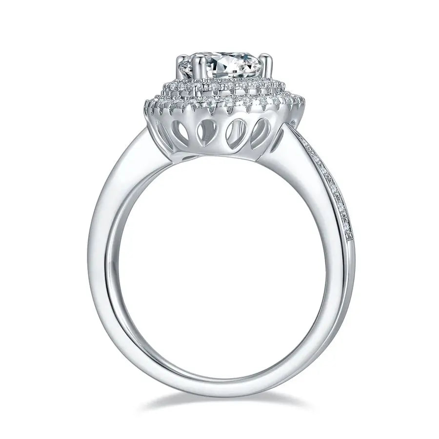 sterling silver jewelry - Silver Ring SLM0048R-White-6 side view