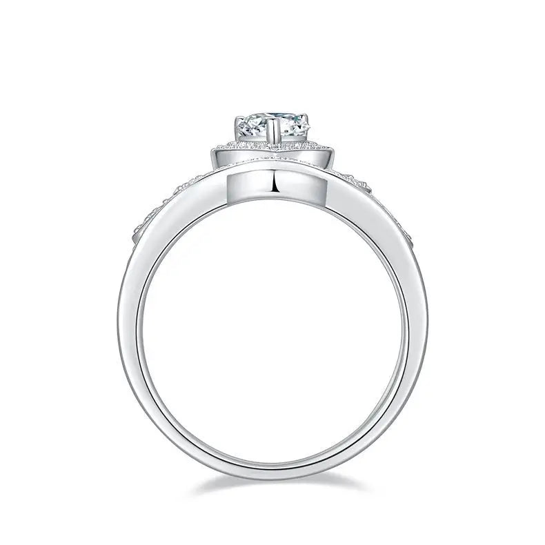 sterling silver jewelry - White Silver Jewelry SLM0053R-White-6 side view