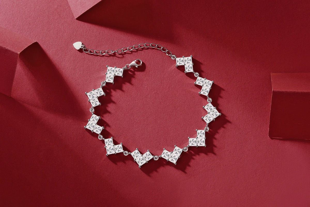 sterling silver jewelry - 925 Silver Bracelet SLM0055B-silver-19cm side view