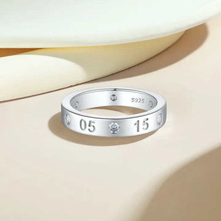 sterling silver jewelry - Silver Gold Rings SLZ0039R-silver ring-10 side view