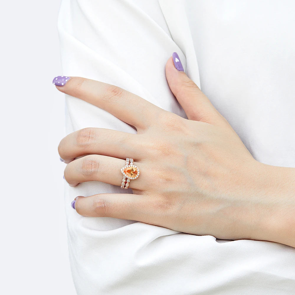 sterling silver jewelry - Silver Rose Rings SLZ0037R-Rose Gold-8 product view 05