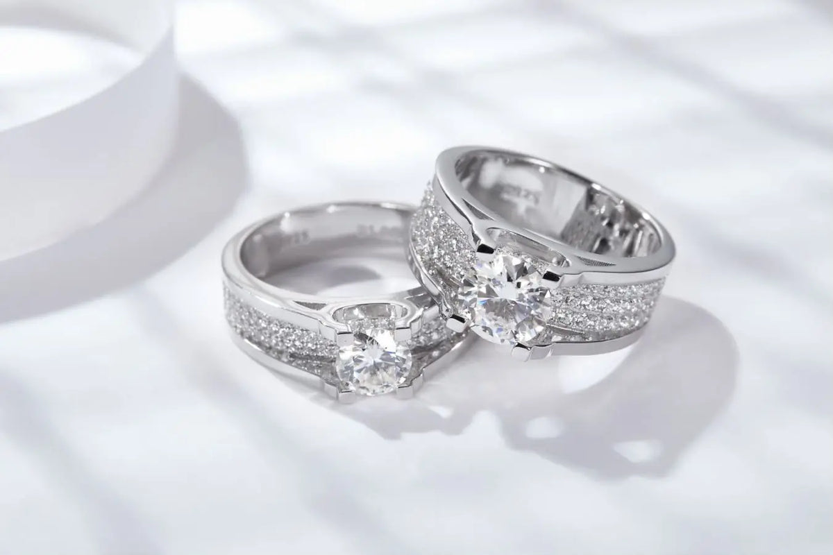 sterling silver jewelry - 925 Silver Gold Ring SLM0060R-1CT-6 detail view