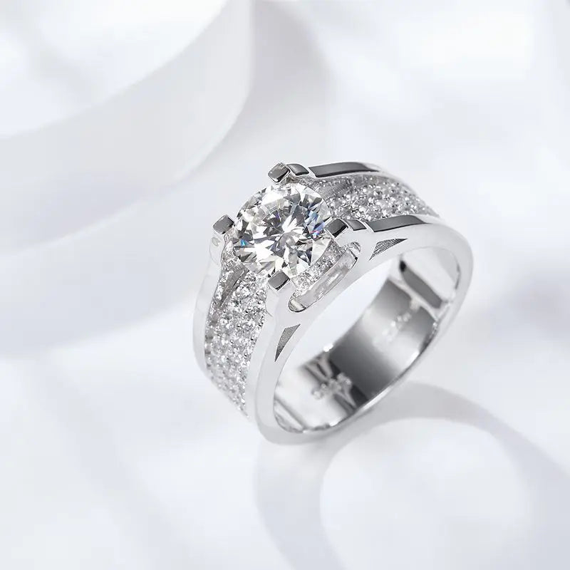 sterling silver jewelry - 925 Silver Gold Ring SLM0060R-1CT-6 product view 05