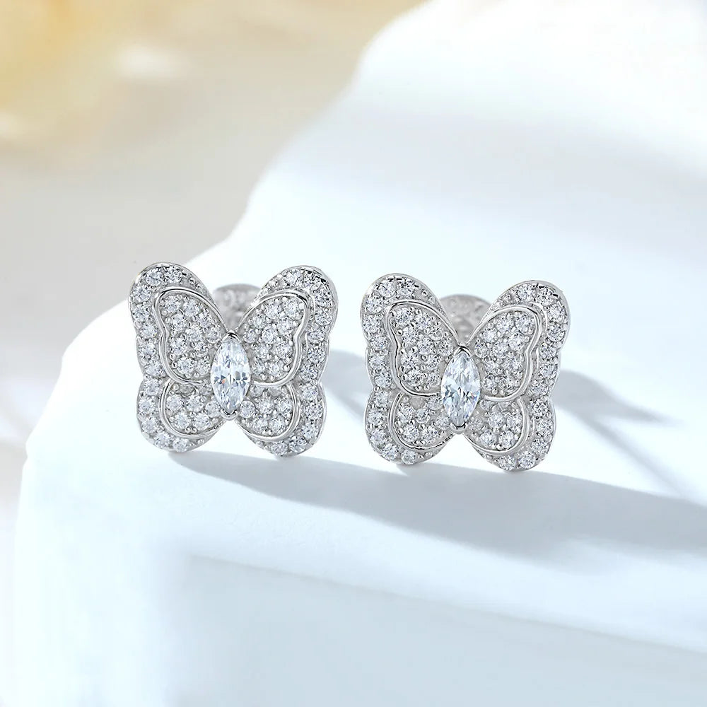 sterling silver jewelry - 925 Silver Earring Earrings SLM0031E-catalogue side view