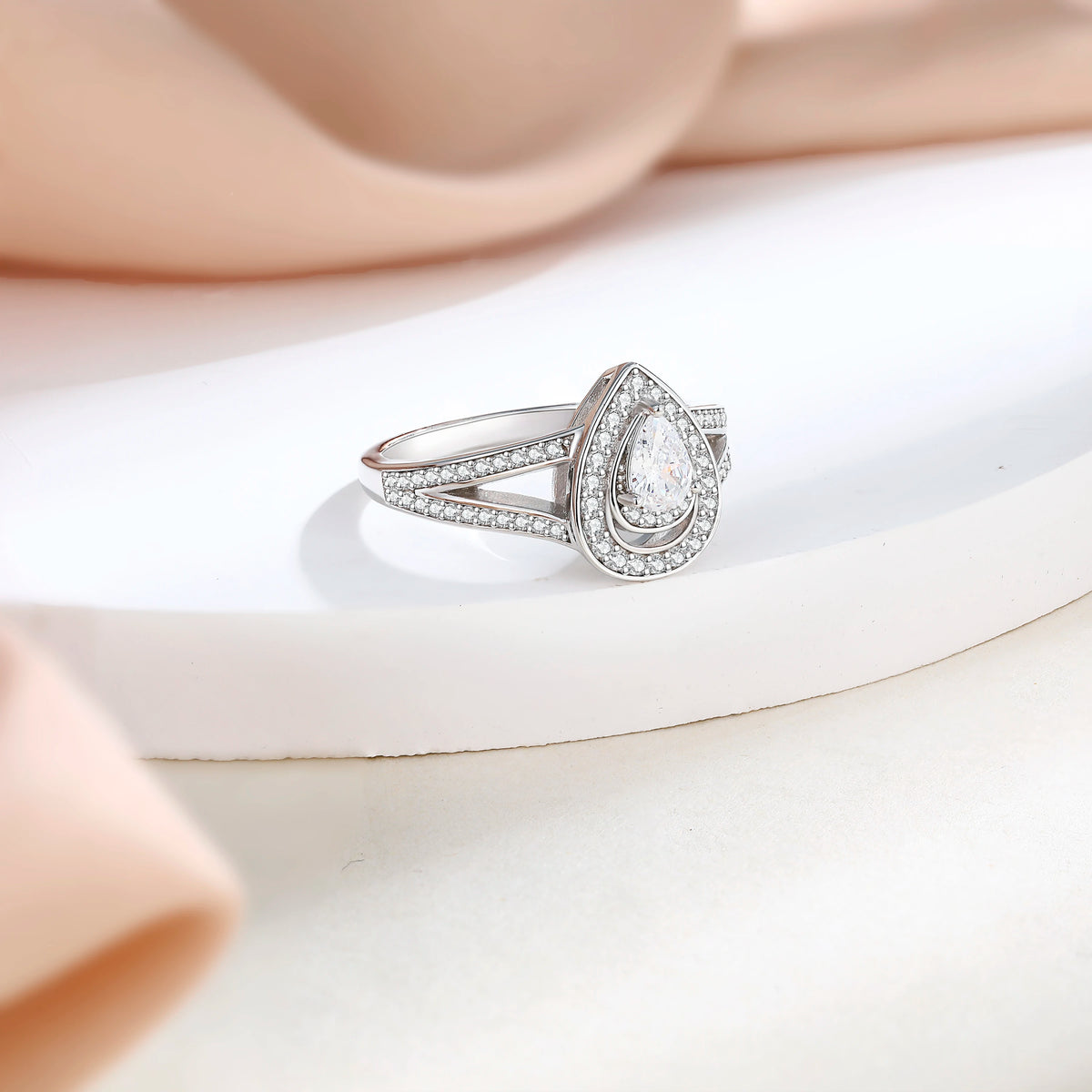 sterling silver jewelry - 925 White Gold Ring Rings SLZ0013R-catalogue-6 side view