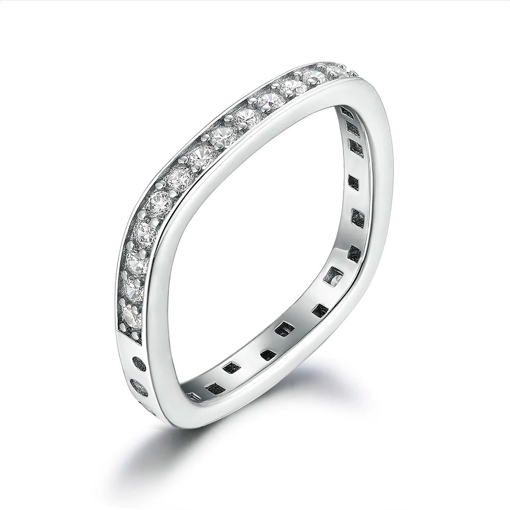 sterling silver jewelry - 925 White Gold Rings SLZ0004R-catalogue-6 front view