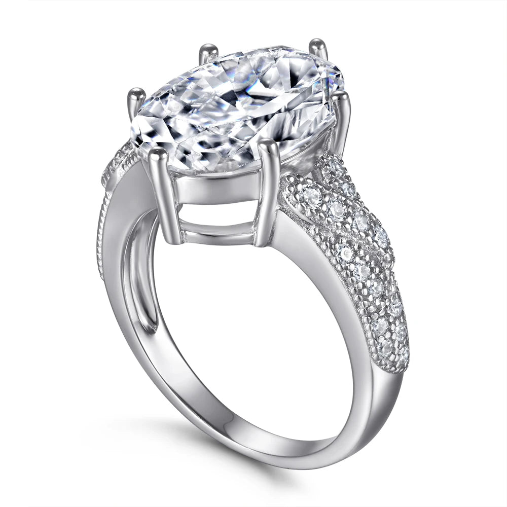sterling silver jewelry - 10 Silver Rings SLZ0046R-Rhodium-6 side view
