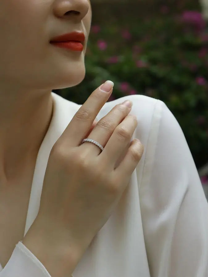 sterling silver jewelry - 925 Silver White Silver Jewelry SLM0118R-White-6 product view 05