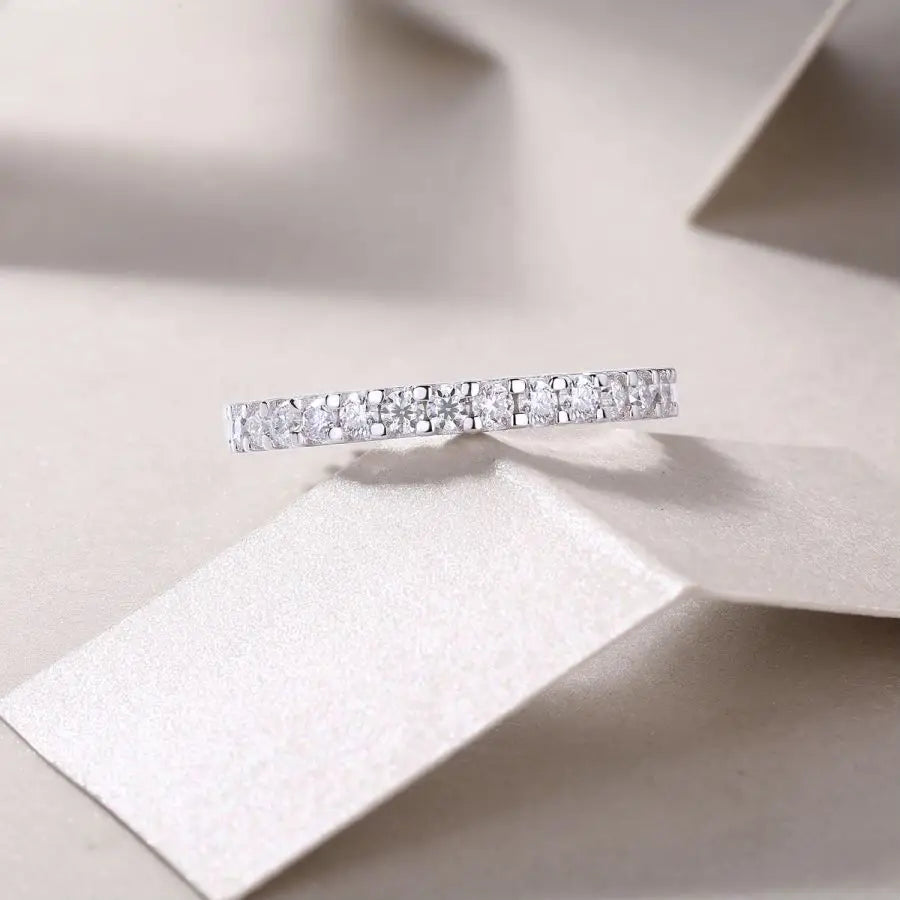 sterling silver jewelry - 925 Silver White Silver Jewelry SLM0118R-White-6 side view