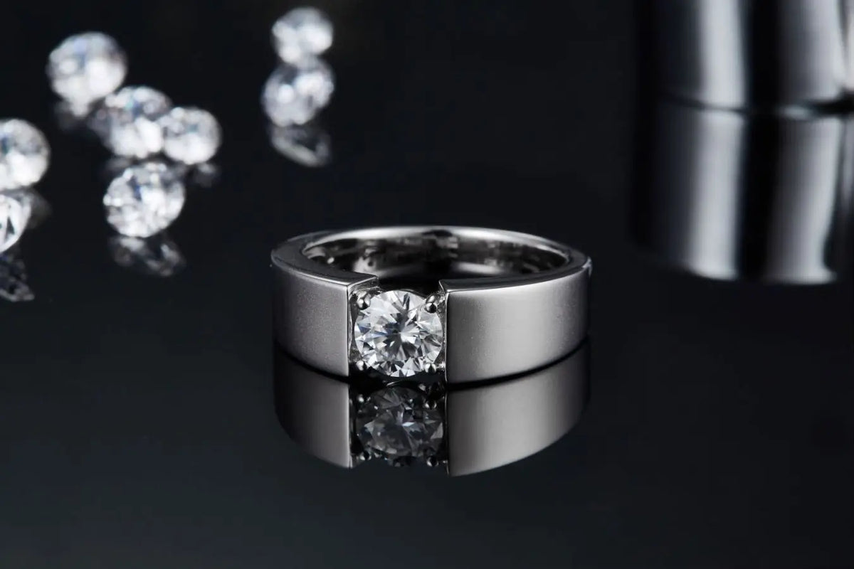 sterling silver jewelry - Gold Silver Ring SLM0086R-White-6 detail view