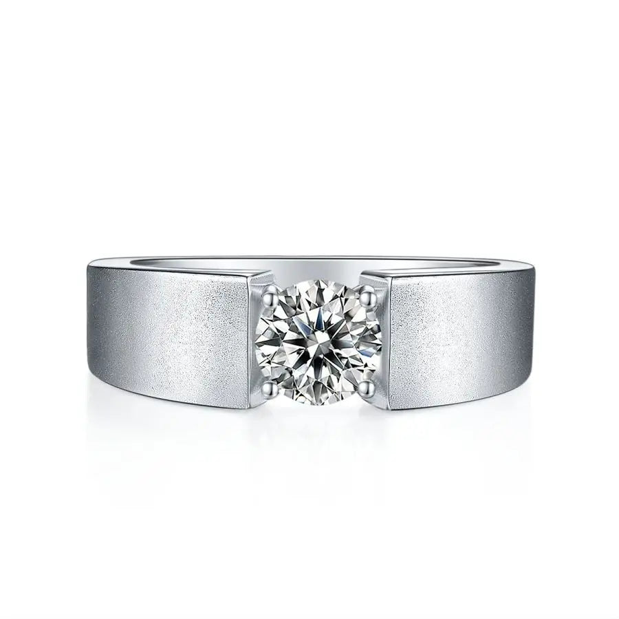 sterling silver jewelry - Gold Silver Ring SLM0086R-White-6 side view